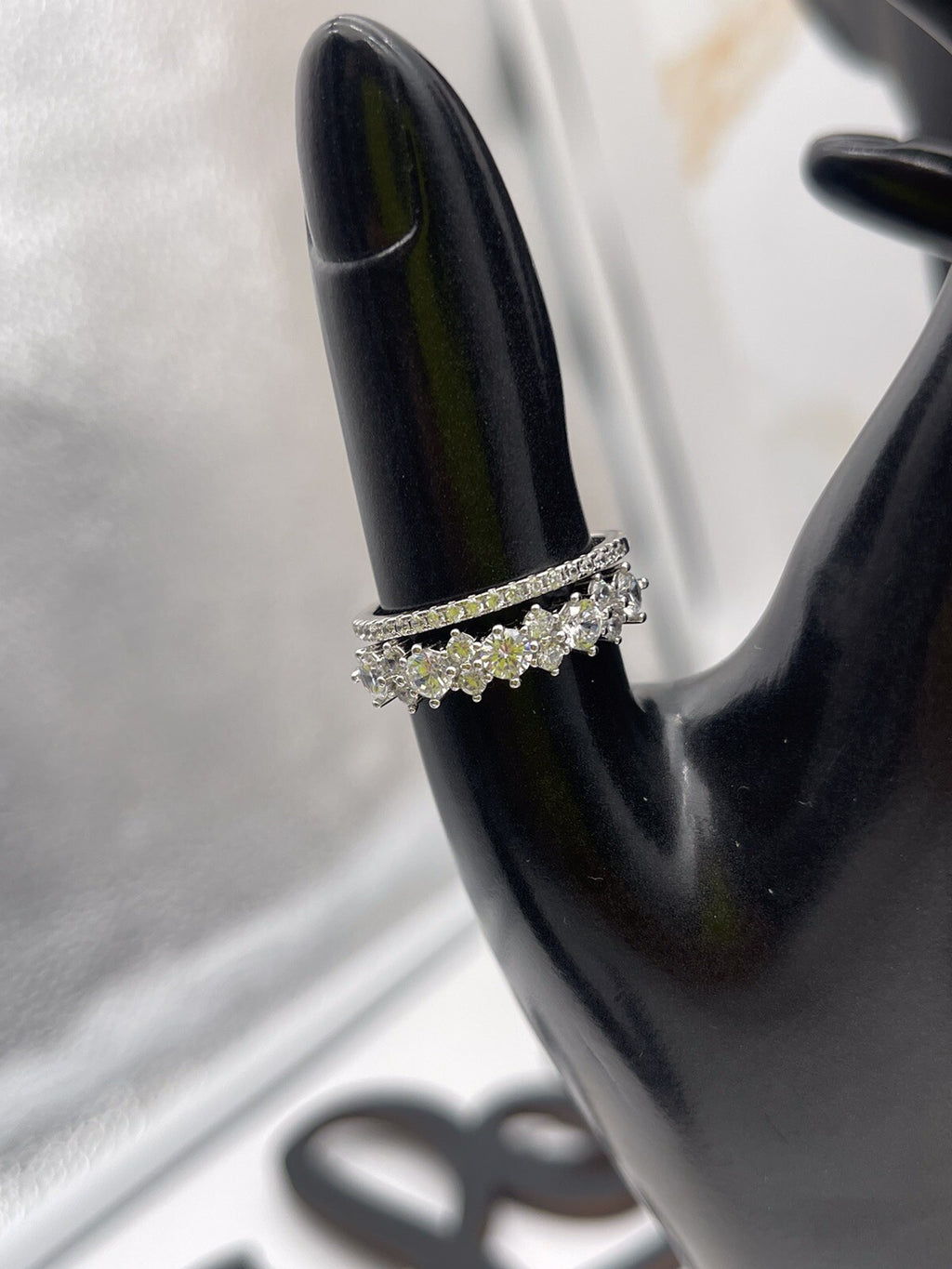Giani Bernini Rings- Sterling Silver Cubic Zirconia Bands, Set of 2 Size 8