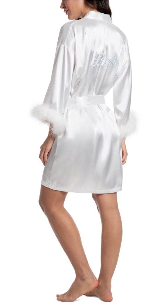 NWT Linea Donatella Satin Robe The Bride Wrap sz L/XL MSRP Ivory