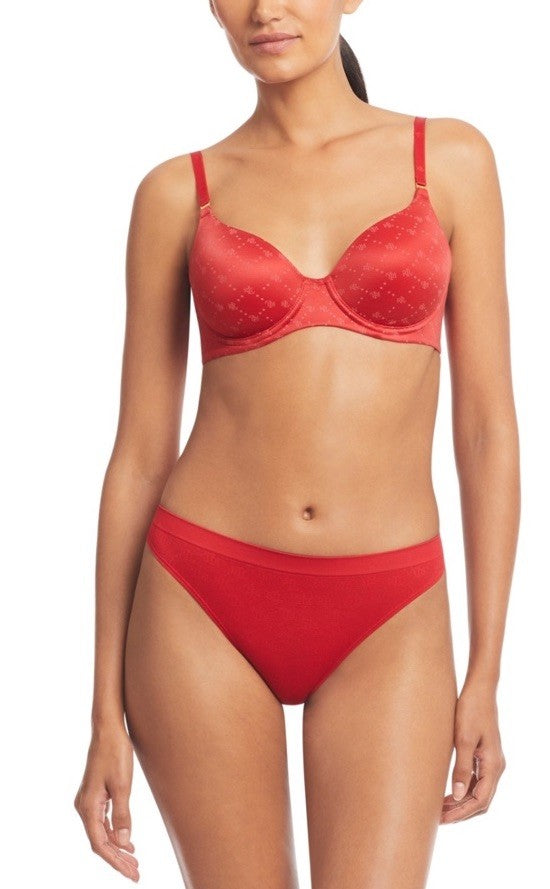 Lauren Ralph Lauren Comfort Collection Repeat-Logo T-shirt Bra Size 38D Red