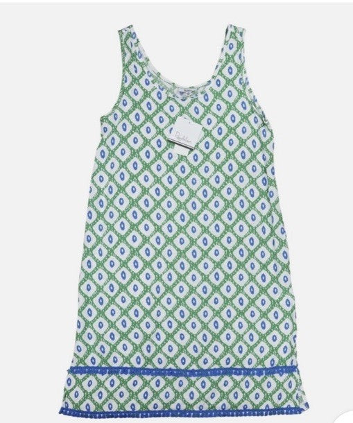 Roudelain Women's Printed Tassel-Trim Tank Nightgown Cardomon Geo M