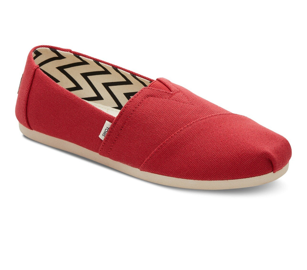 Women's Toms Alpargata Red Size 8 Recycled Cotton Canvas  100% Original Brand