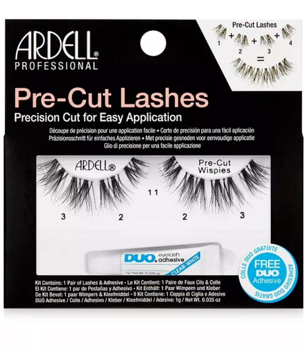 Ardell Professional Pre Cut Wispies Black False Lashes + Duo Adhesive Glue