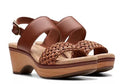 Clarks Seannah Step Woven Strap Clog-Style Platform Sandals Tan Brun 7M