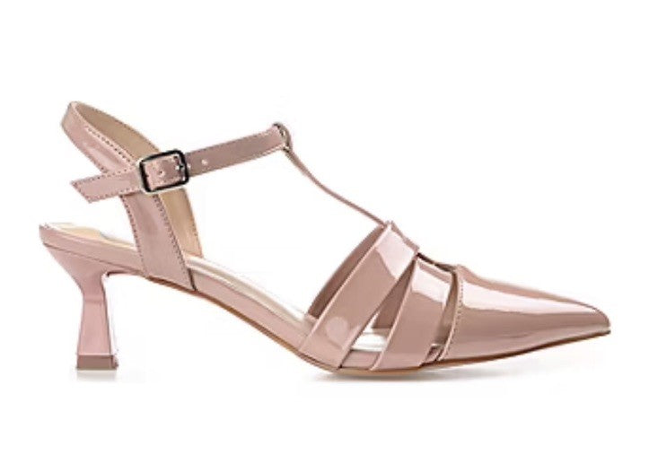 Journee Collection Women's Jazlynn T Strap Kitten Heel Dress Pumps Blush 9