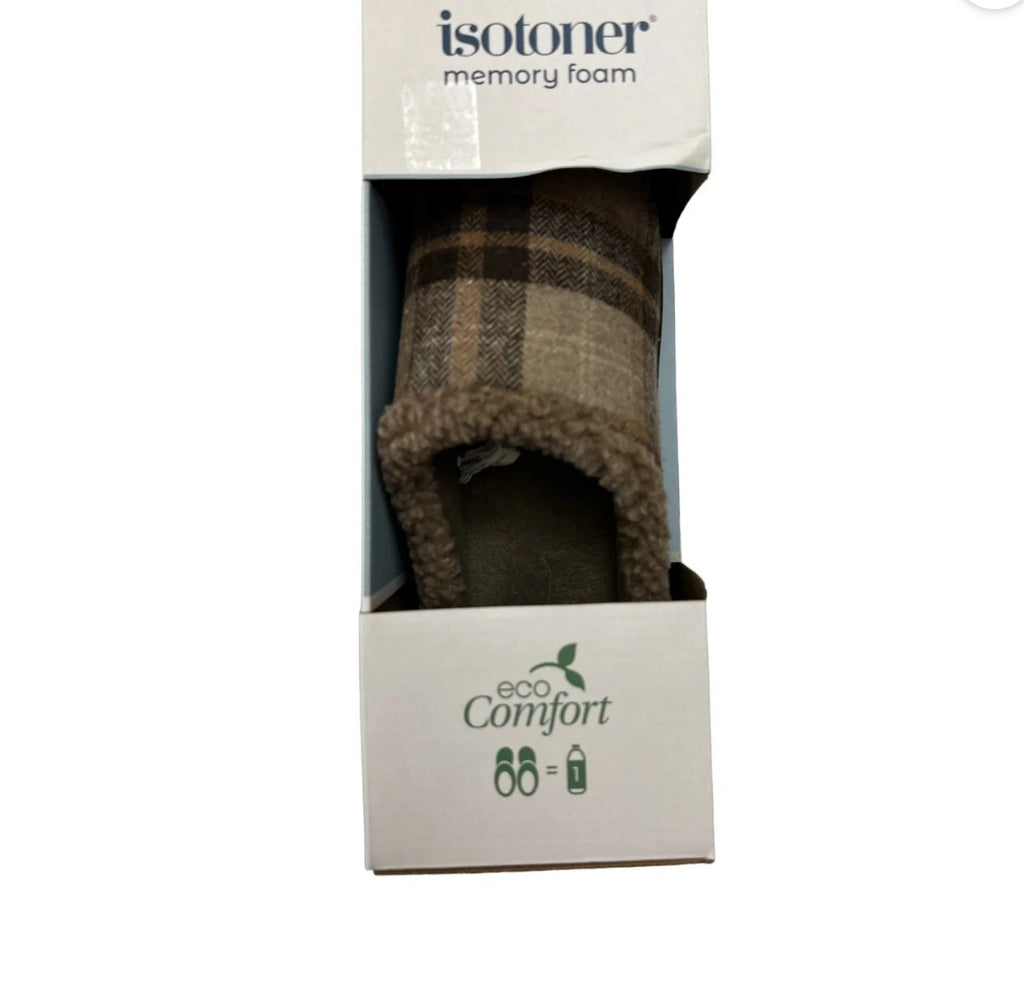 Isotoner Memory Foam Slippers Eco Comfort Dark Chocolate MD 8-9
