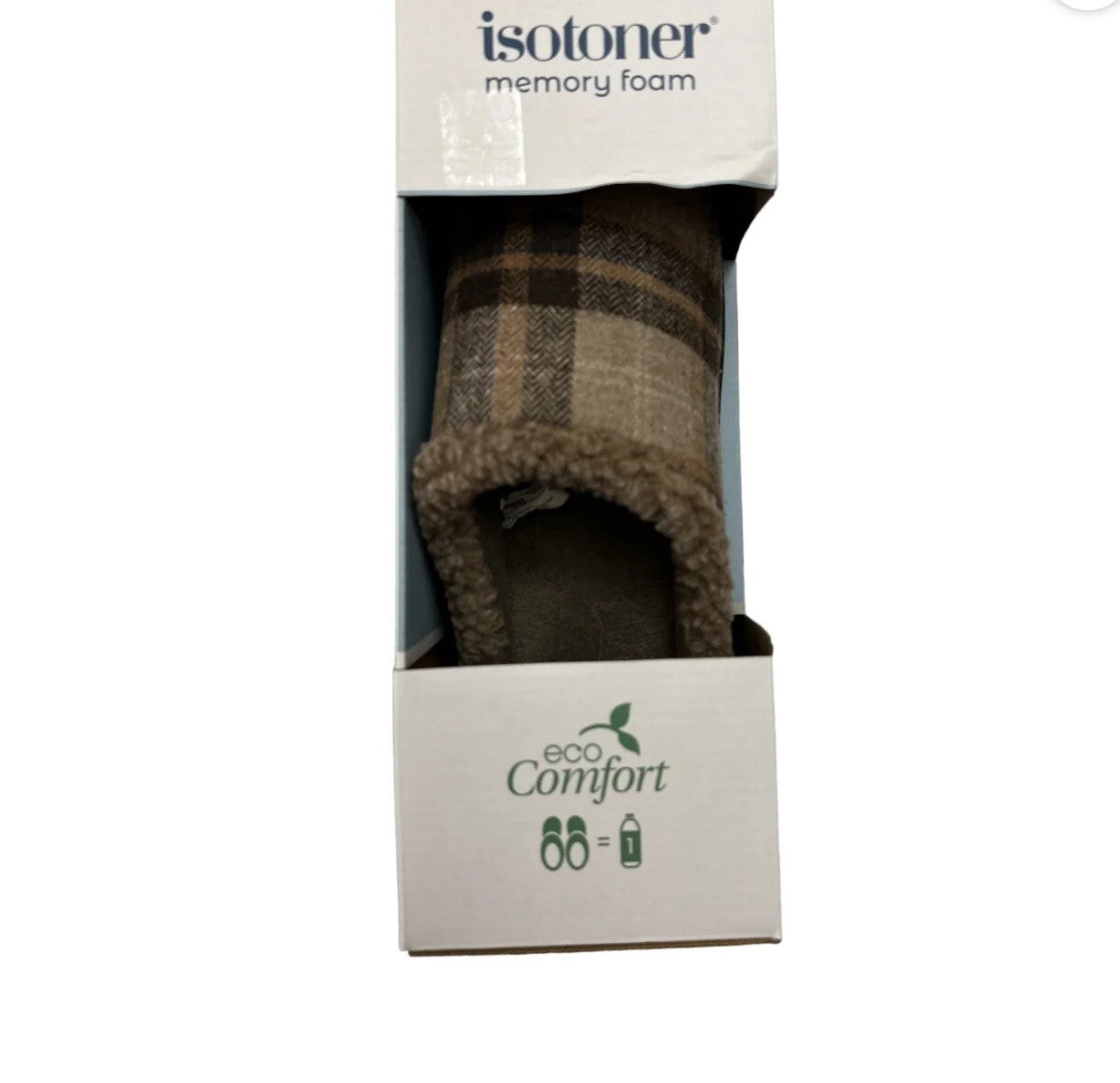Isotoner Memory Foam Slippers Eco Comfort Dark Chocolate MD 8-9