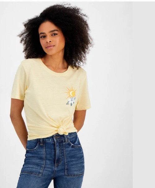 Rebellious One Juniors' Vani Malibu Graphic Crewneck T-Shirt L