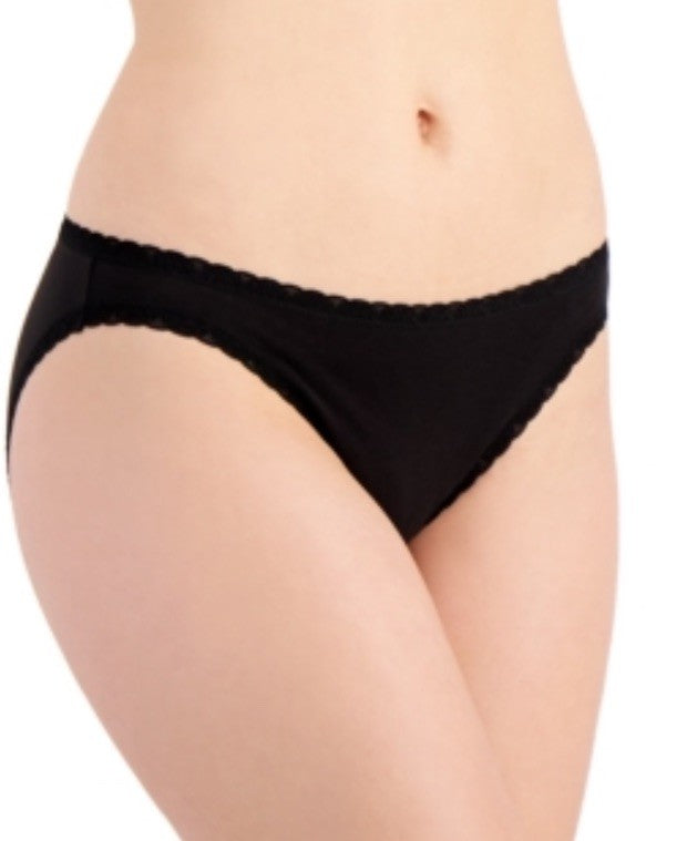 Jenni Women’s Lace Trim Bikini Underwear Black XL
