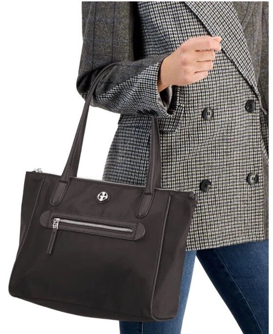 GIANI BERNINI nylon women's tote shoulder bag purse -BLACK