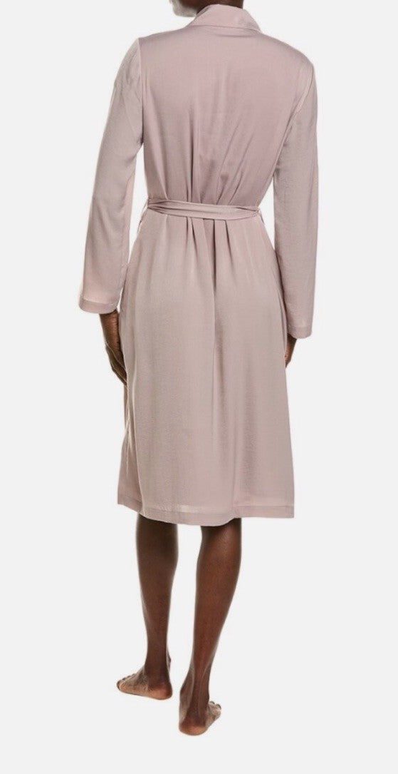 BAREFOOT DREAMS Satin Notch Collar Robe Feather Color Size M