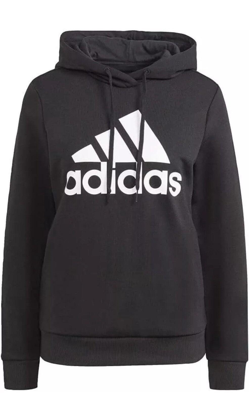 NEW Women's Adidas Essentials Black Logo Fleece Hoodie Size M MSRP $50.00
