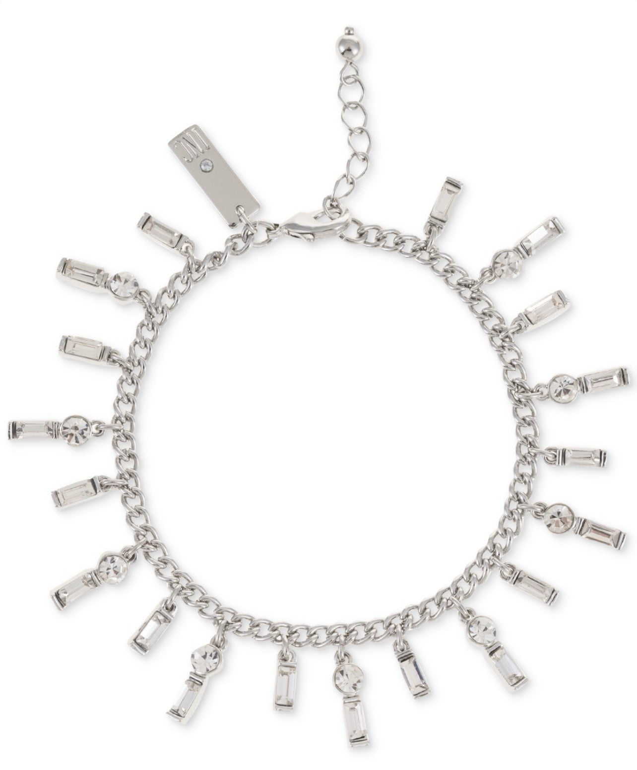 I.N.C. International Concepts Silver-Tone Mixed Crystal Shaky Charm Bracelet