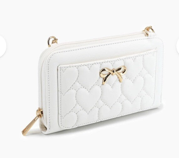 DAPHNE HEART WALLET CROSSBODY BAG WHITE 