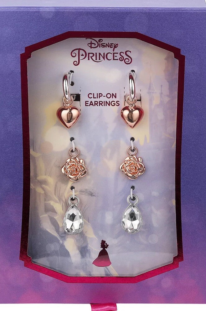 Disney Kid's Princess Beauty and The Beast Multi Earring Set