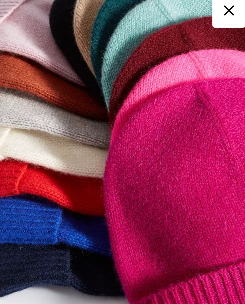 Charter Club Cashmere Cuffed Beanie Navy ONE SIZE