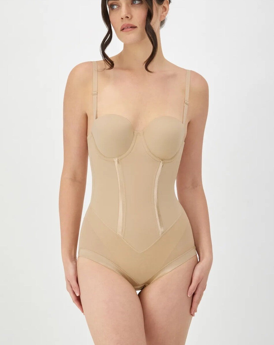 Ultra-Firm Convertible Body Shaper with Built-In Underwire Bra #FL1256