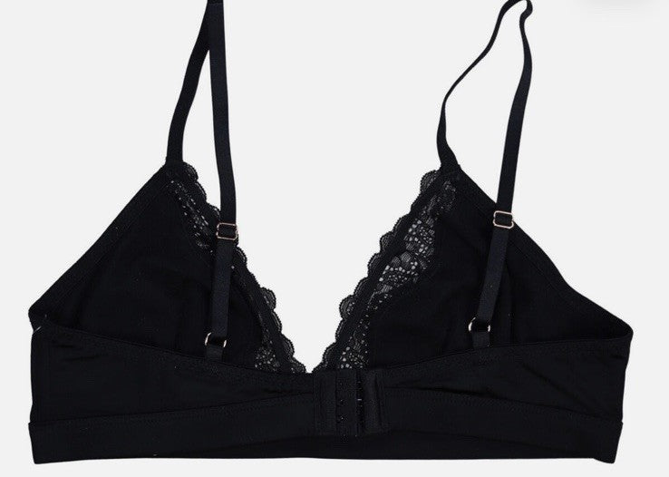I.n.c. International Concepts Women's Satin Micro Bralette-Black XL