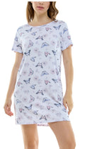 ROUDELAIN Women's Printed Short-sleeve Sleepshirt In Allie Butterflies Size M