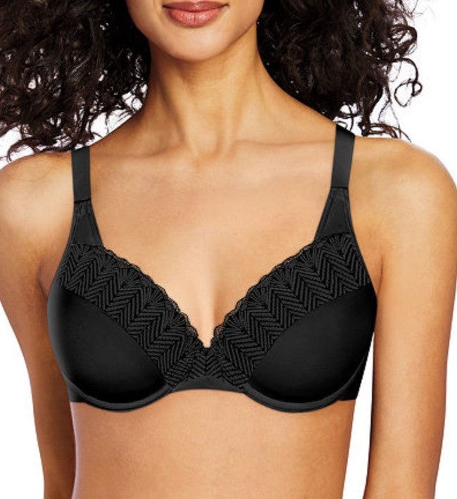 Bali® Passion For Comfort Back Smoothing Underwire Bra DF0082 Black Lace 38DD