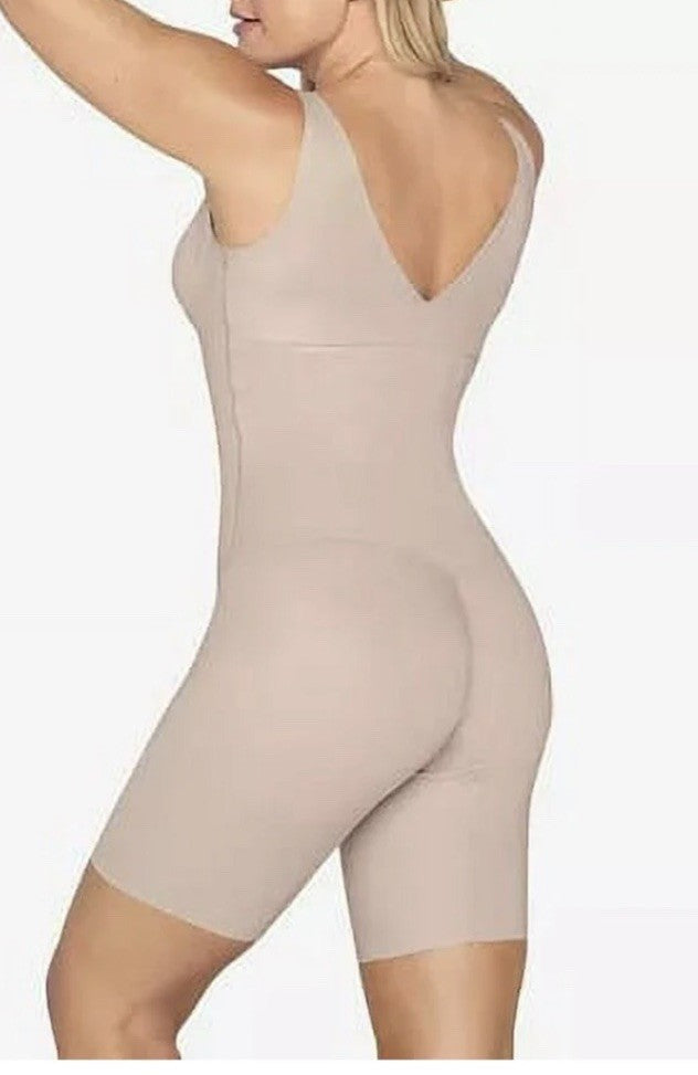 Leonisa Women's Undetectable Step-In Mid-Thigh Body Shaper Nude Large 