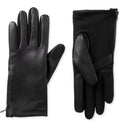 Women's Classic Stretch Leather Touchscreen Cold Weather Gloves, Fleece Lining
