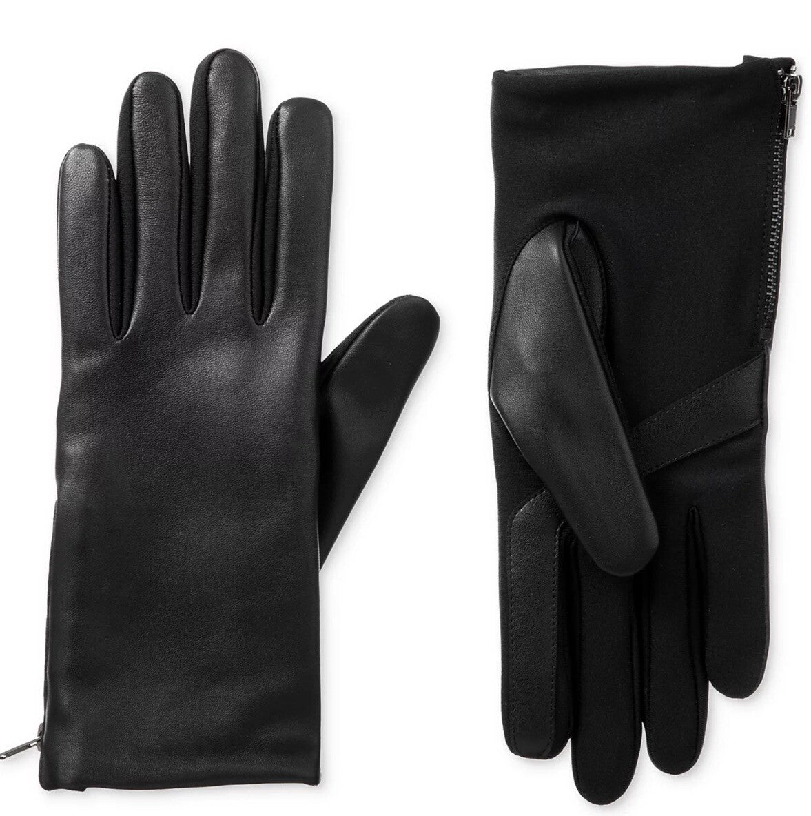 Women's Classic Stretch Leather Touchscreen Cold Weather Gloves, Fleece Lining