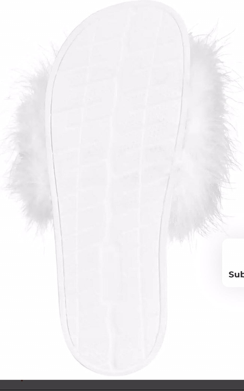 INC International Concepts Sandal Slides Sz 8 / 10 White Fluffy Faux Maribou NEW