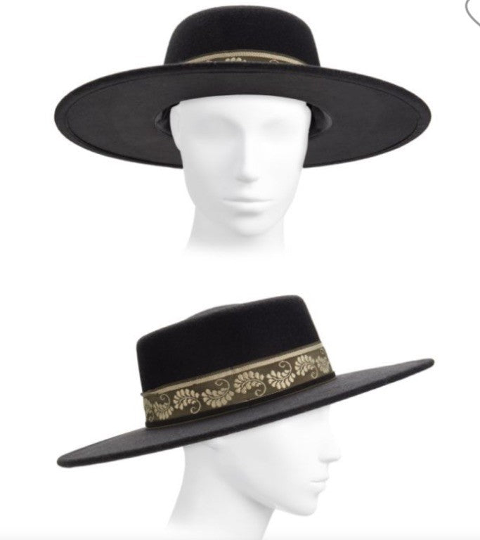 Marcus Adler Women's Wool Blend Felt Hat with Paisley Print Band