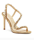 Jessica Simpson Women's Jaycin Embellished Heeled Sandal 7M Gold/Clear