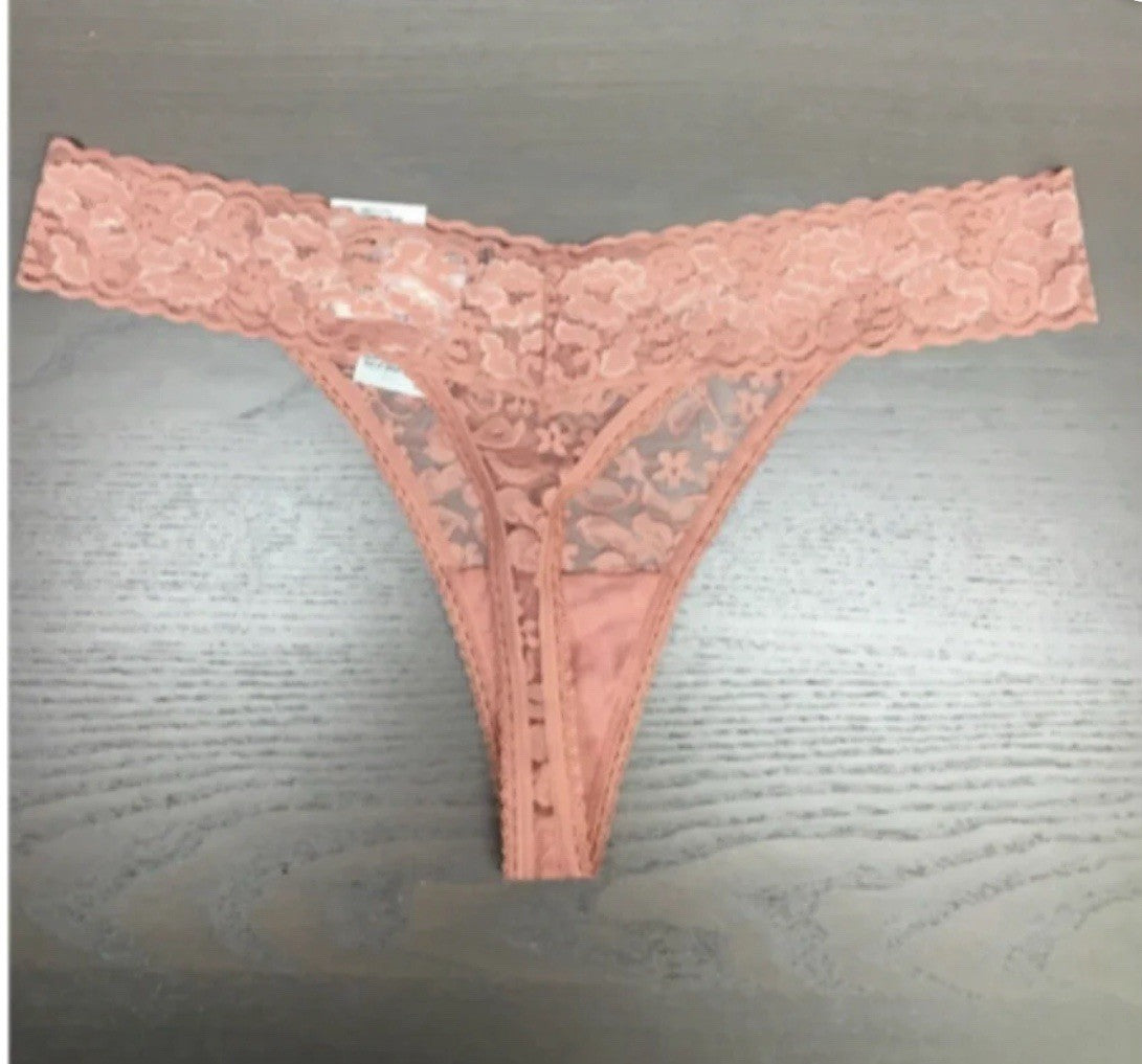 I.N.C. International Concepts  Lace Thong Underwear, Ash Rose, XL