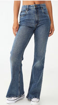 Cotton On Jeans Women Size 6 Blue Original Flare High Rise Stretch