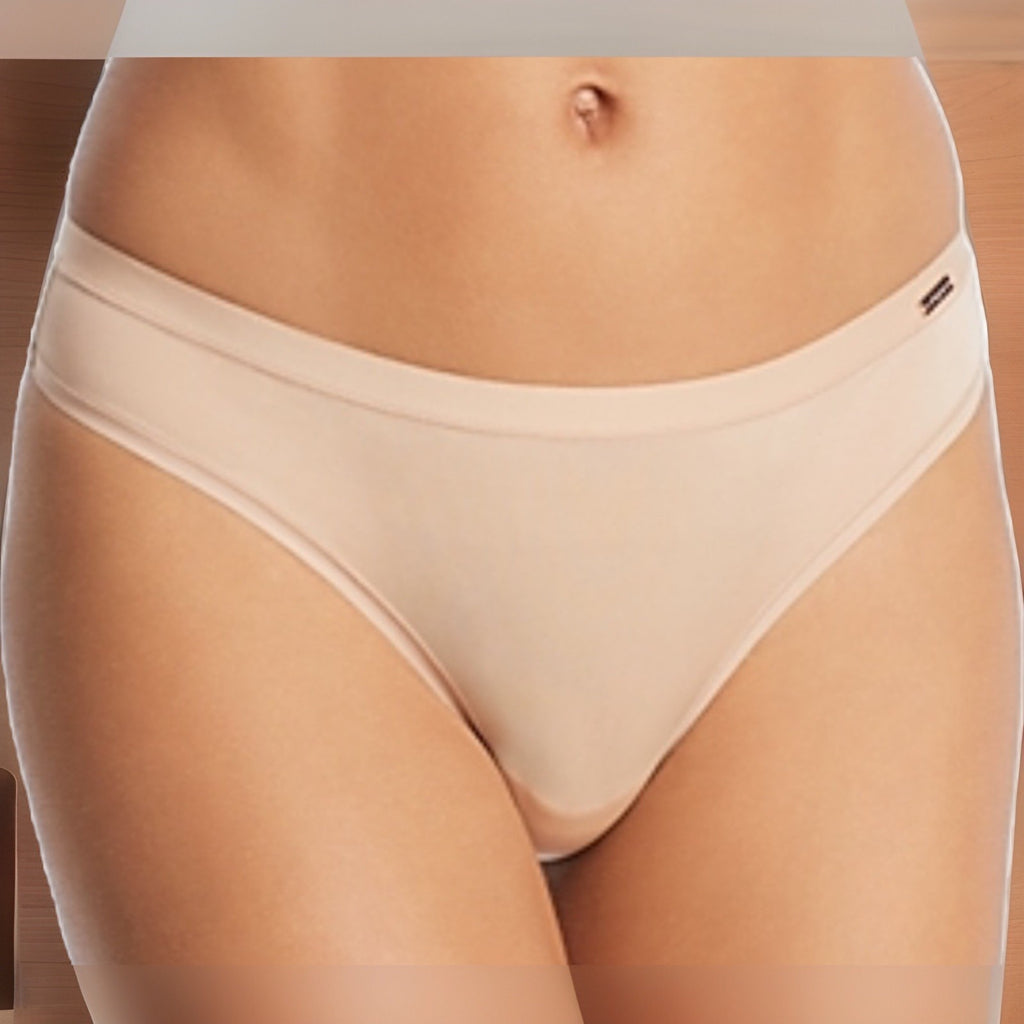 Le Mystere Women's Infinite Comfort Thong Panty Underwear, Almond, S-M