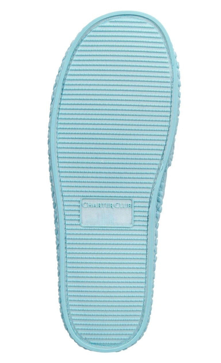 Charter Club Women's Textured Knot-Top Slippers Etched Glass L 9-10