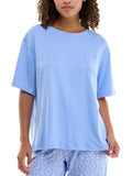 Roudelain Women's Round Neck Dolman Sleeve Sleep Shirt Blue M