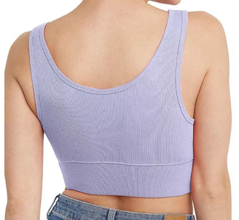 Women's Originals Cozywear Ribbed Longline Bralette OG116 Purple L