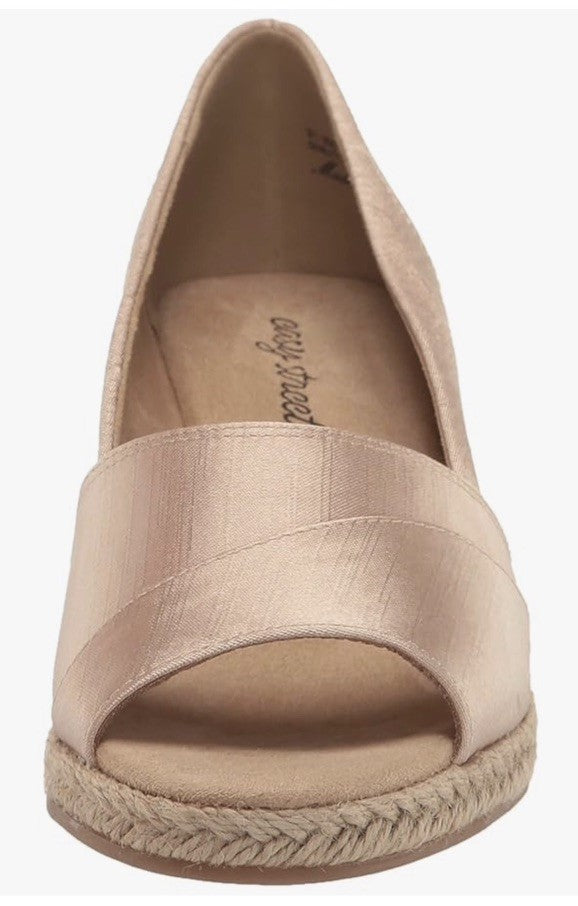 Easy Street Women's Jasper Super Flex Espadrille Sandals Natural Thai Silk 8ww