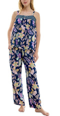Roudelain Women's 2-Pc Smocked Swing Cami & Pants Pajamas Set - Rain Forest, S