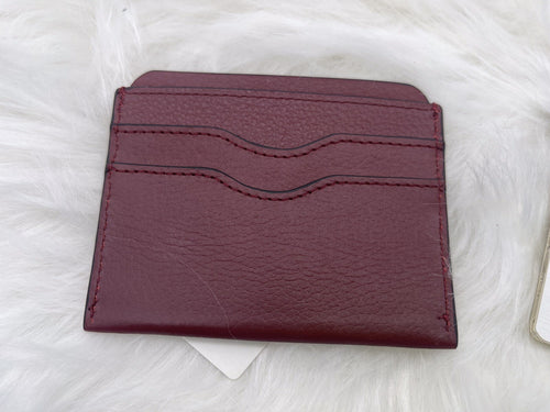 Bespoke New York Pebble Leather Wine Slim Card Case Wallet NWT
