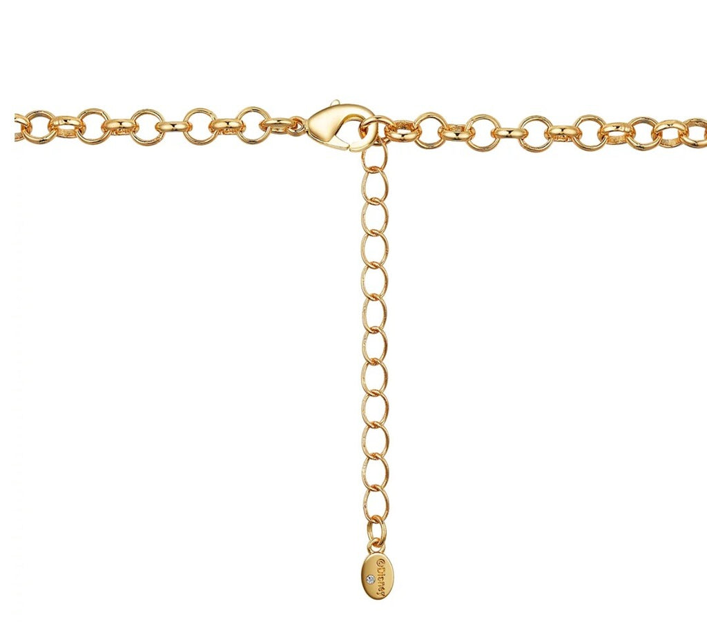 Disney Kid's Princess Tiana Gold-Tone and Green Bead Tiara Pendant Necklace