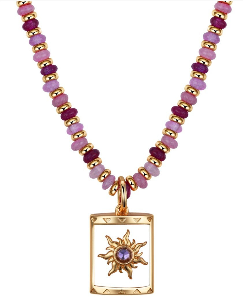 Disney Kid's Princess Tangled Gold-Tone and Purple Bead 