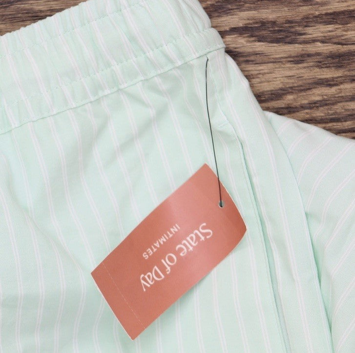 State of Day Women's Printed Poplin Pajama Pants - Tea Green Size XL