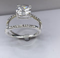 Charter Club rhodium plated silver tone cubic zirconia wedding ring set