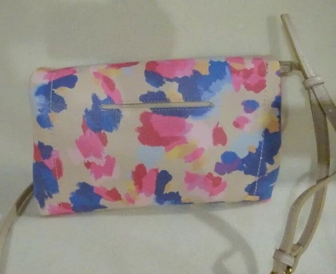 Style&Co. Cross Body Pink/Blue “Brush Strokes” Print Purse Bag-Faux Leather-Ligh