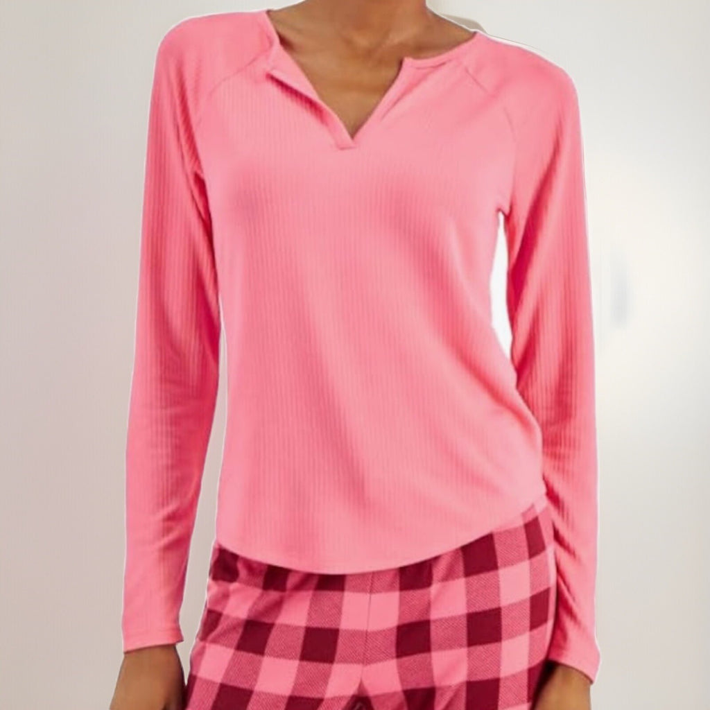 Jenni Women's Split-Neck Pajama Top Small
