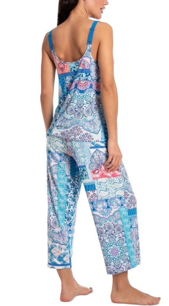 Linea Donatella Women's 2-Pc. Cropped Pajamas Set - Blue Small /