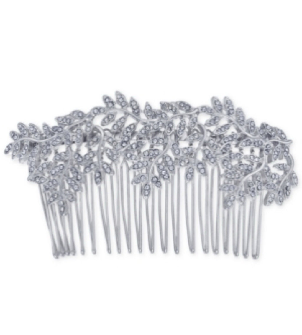 INC International Concepts Silver-Tone Pavé Vine Hair Comb