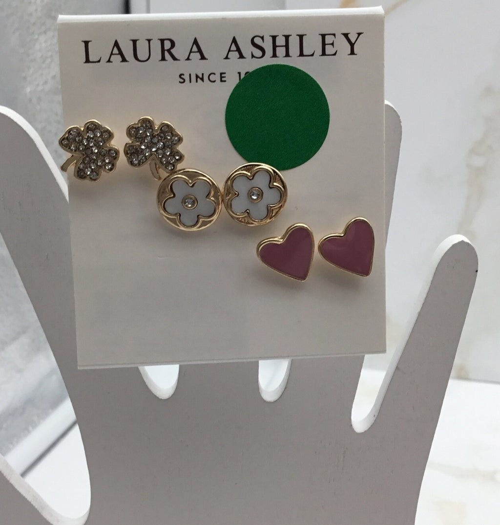 Laura Ashley Stud Earring Set, 6 Piece