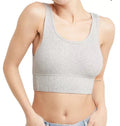 Hanes Women's Originals Cozywear Ribbed Longline Bralette OG116 - Light Steel L