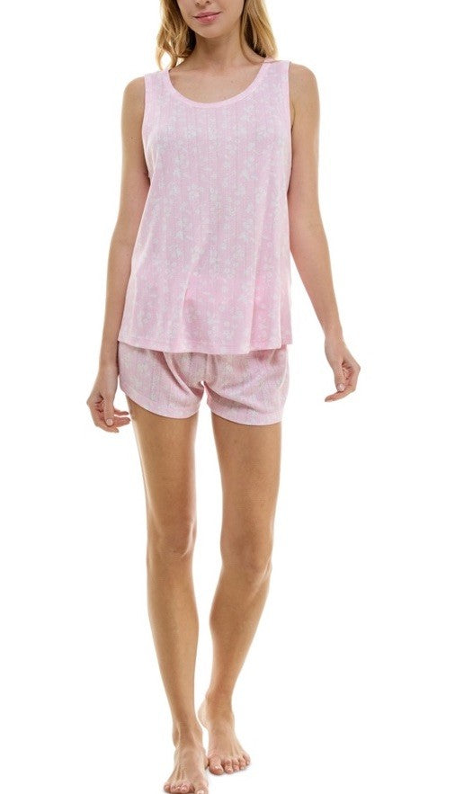 Roudelain Women's 2-Pc. Pointelle Tank Pajamas Set Spring Shadow XL