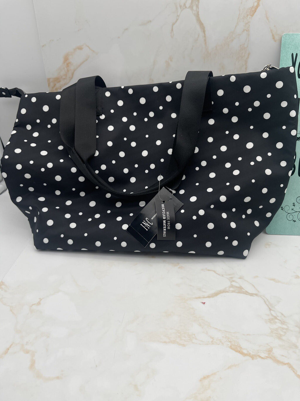 inc international concepts Tote Black Dots One Size 